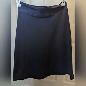 H&M Navy Blue A-Line Pull On Midi Skirt, Size S